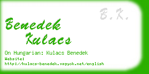 benedek kulacs business card
